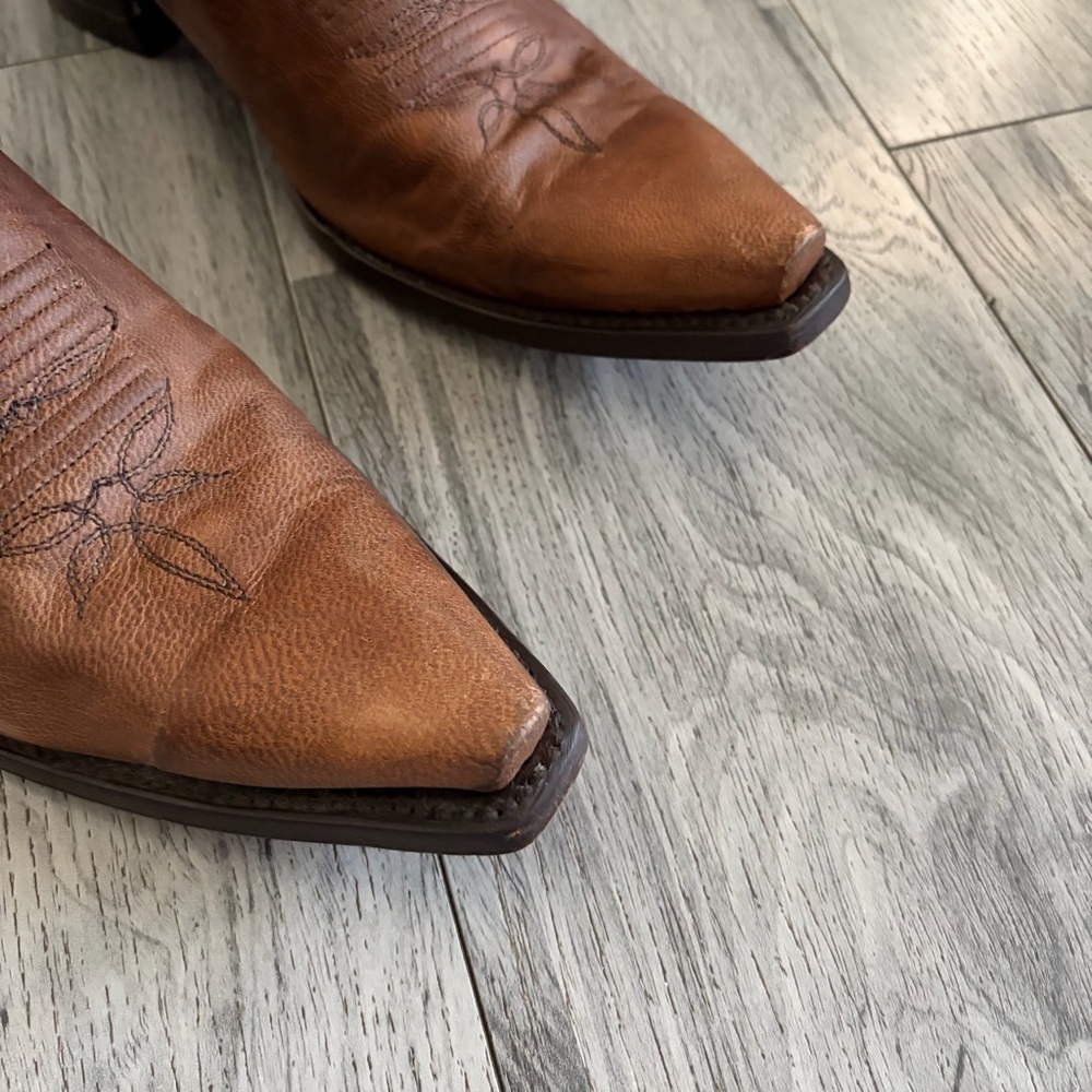Dan Post Brown Leather Western Cowboy Boots - Picture 5 of 11
